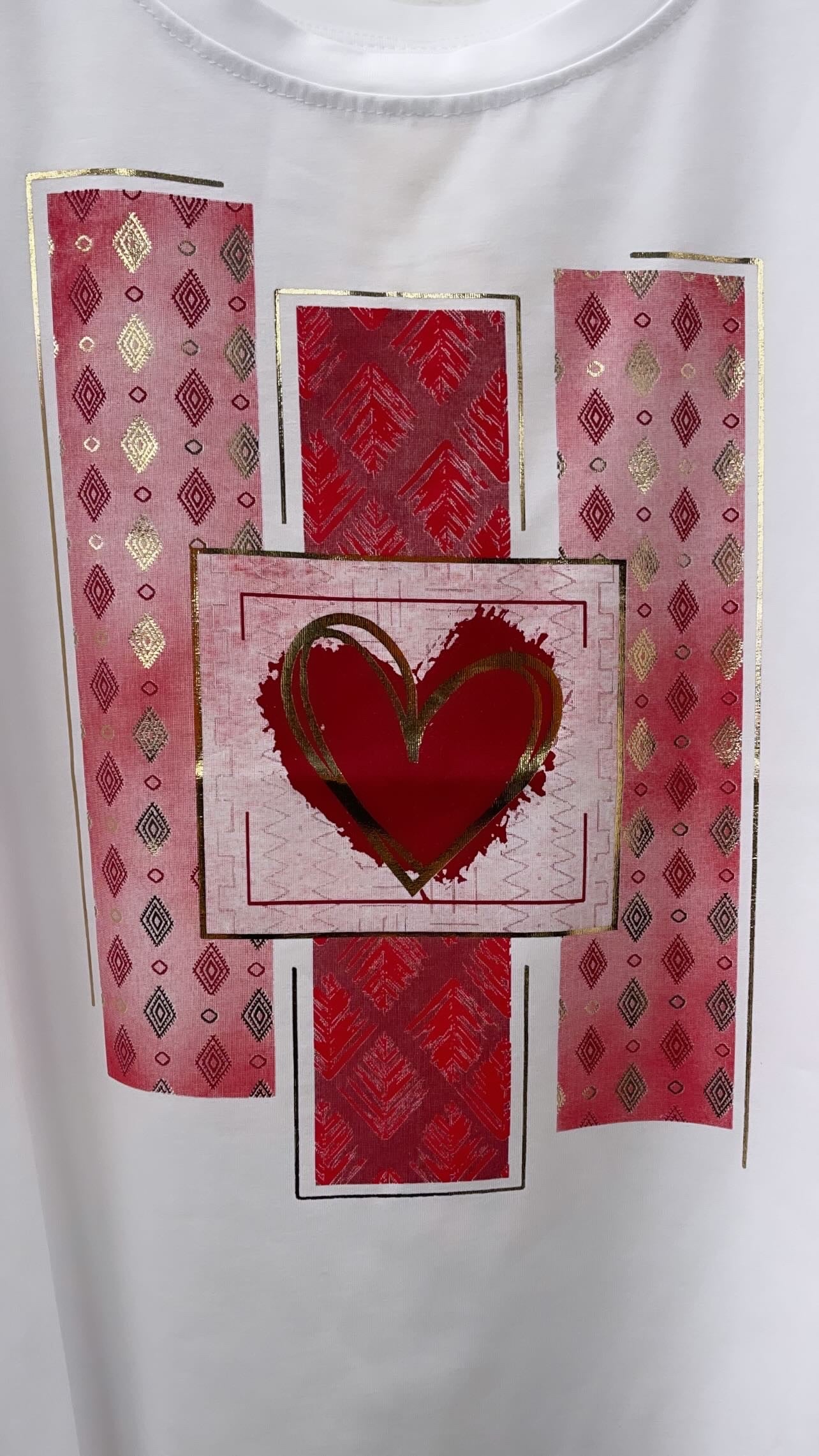 T-SHIRT LARGA CUORE ROSSO