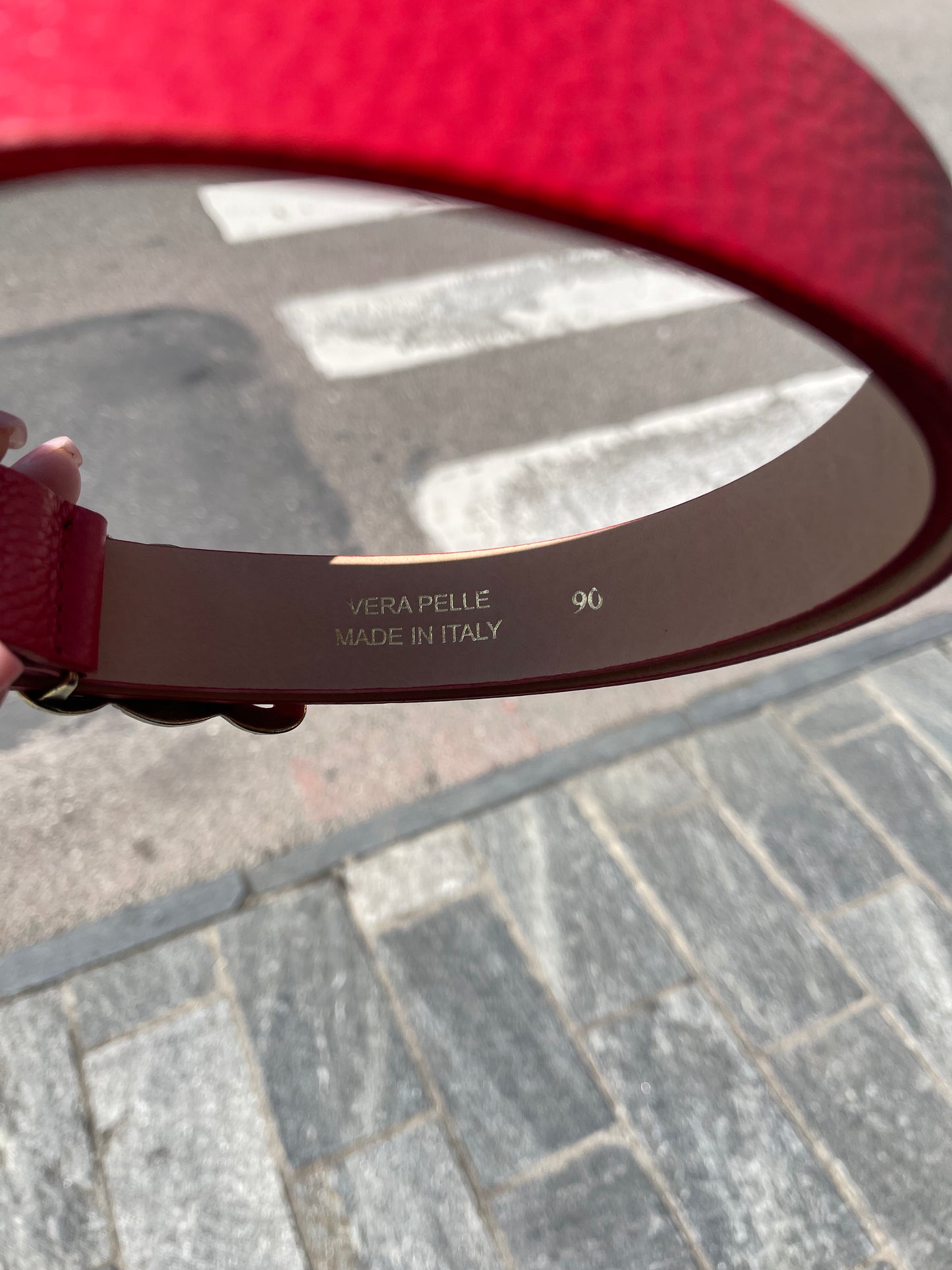 CINTURA C IN VERA PELLE