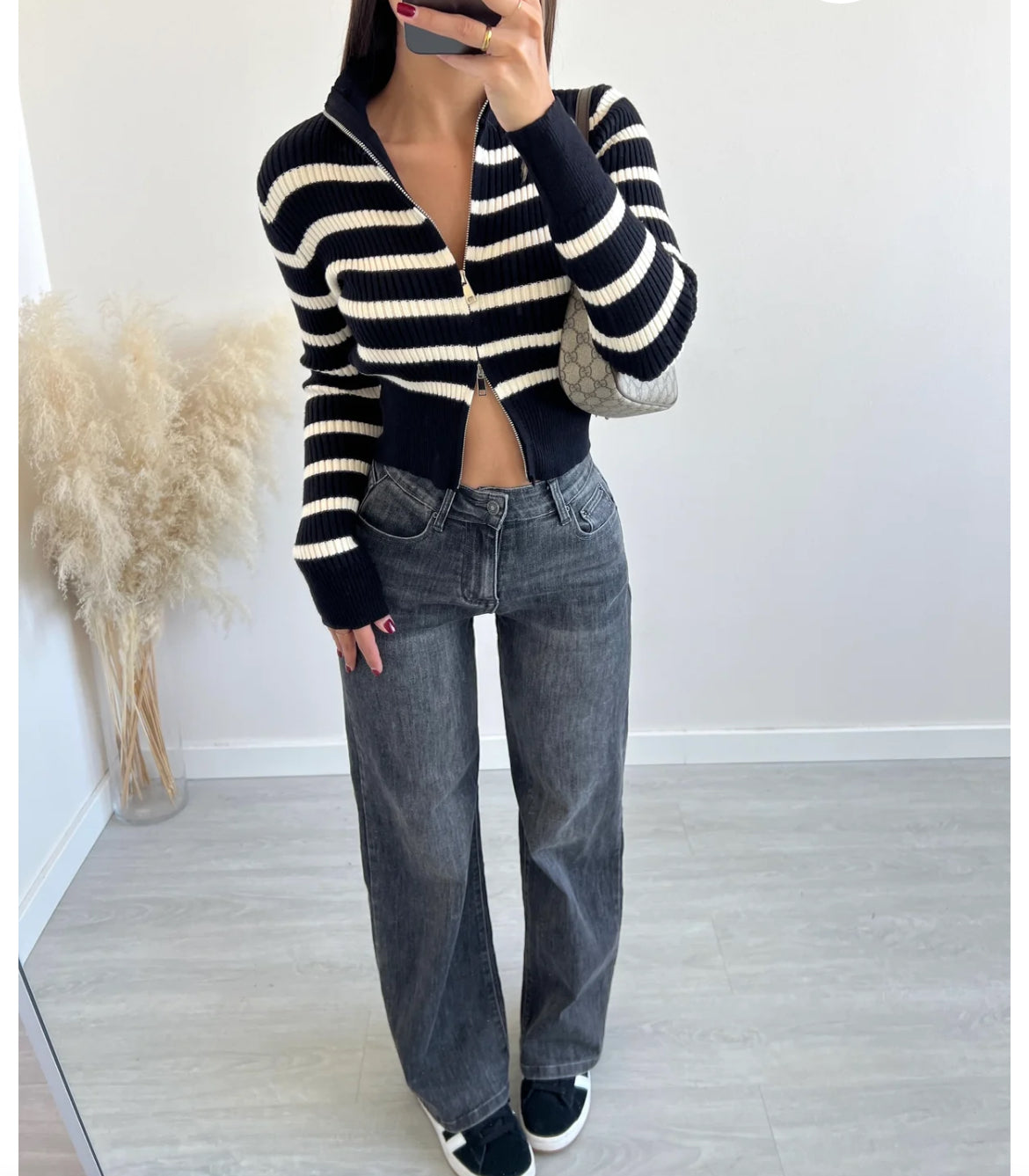 MAGLIONCINO RIGHE E ZIP