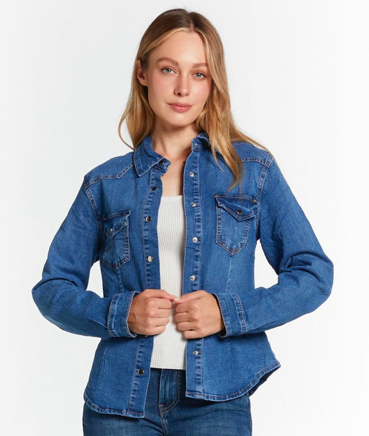 CAMICIA JEANS SABBIATA