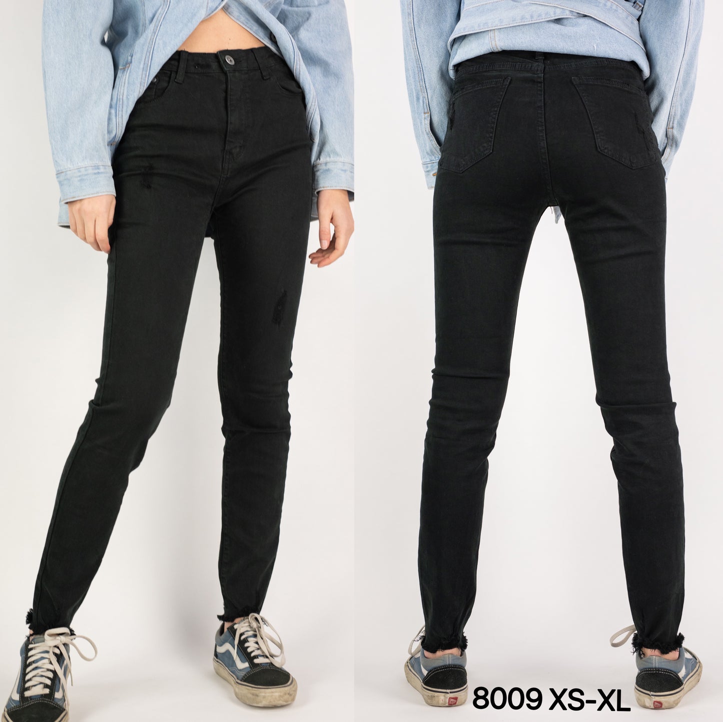 SKINNY NERO FONDO SFRANGIATO