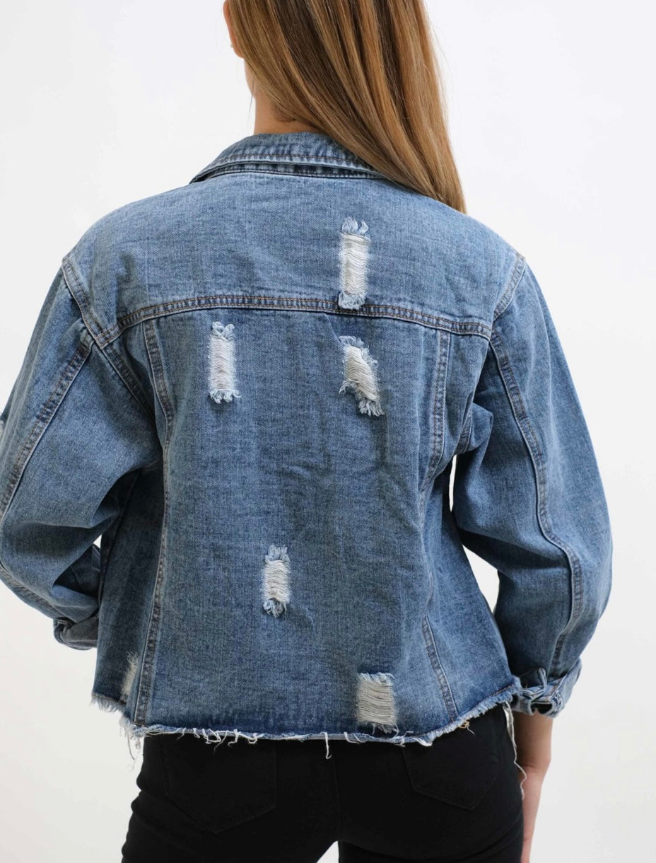 GIACCA IN JEANS CON STRAPPI