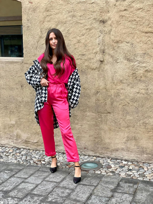 GIACCA CAPPUCCIO PIED DE POULE