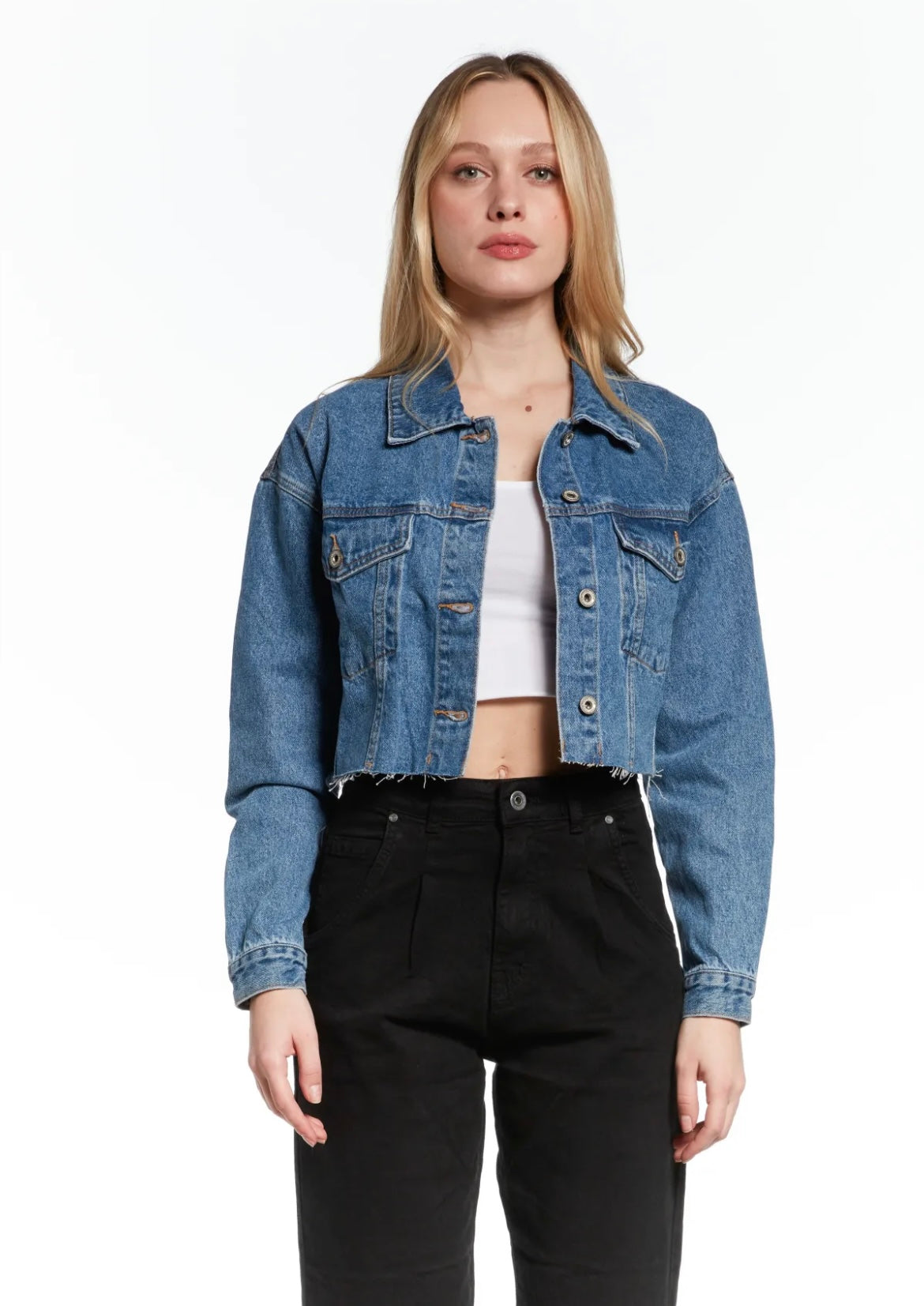 GIACCA IN JEANS MODELLO CROP