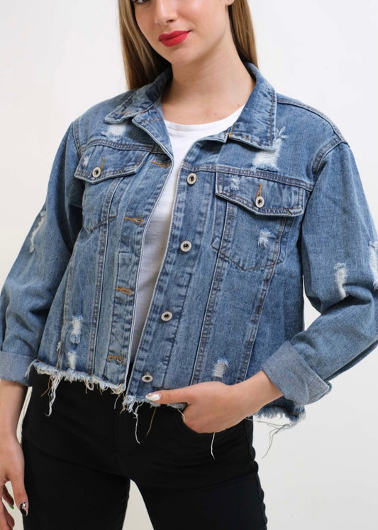 GIACCA IN JEANS CON STRAPPI