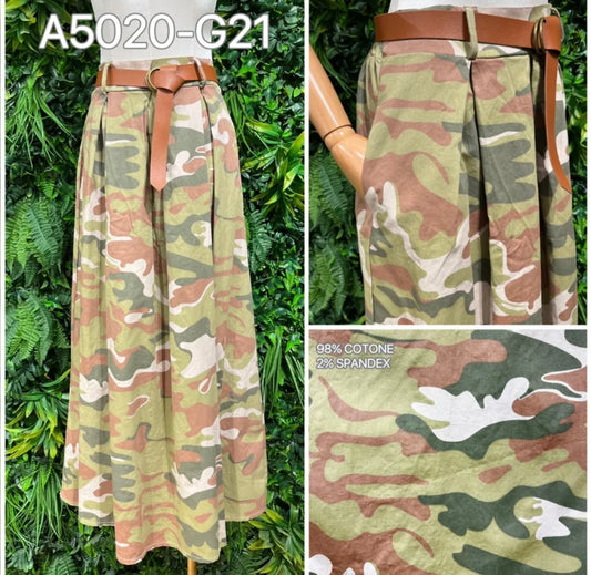 GONNA LUNGA STAMPA MILITARE