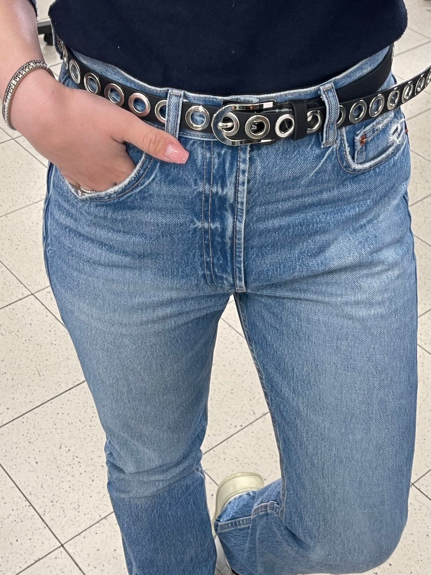 Anfibi In Pelle Con Occhielli Décor Donna, Nero | Milano - Foto 9