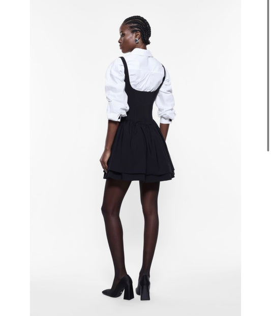 VESTITO CORTO CON GONNA A RUOTA IMPERIAL