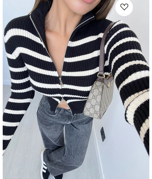 MAGLIONCINO RIGHE E ZIP