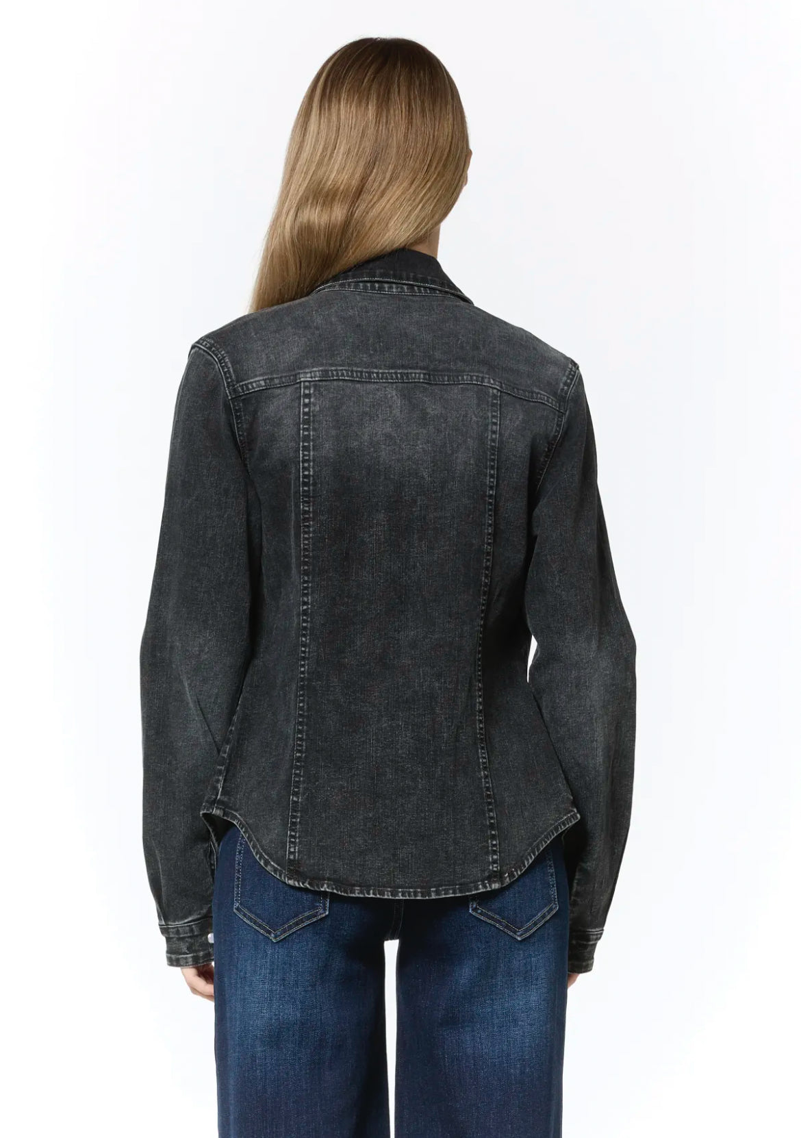 CAMICIA JEANS GRIGIO NERO