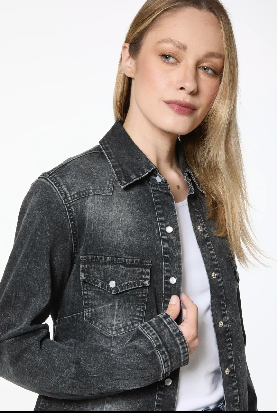 CAMICIA JEANS GRIGIO NERO