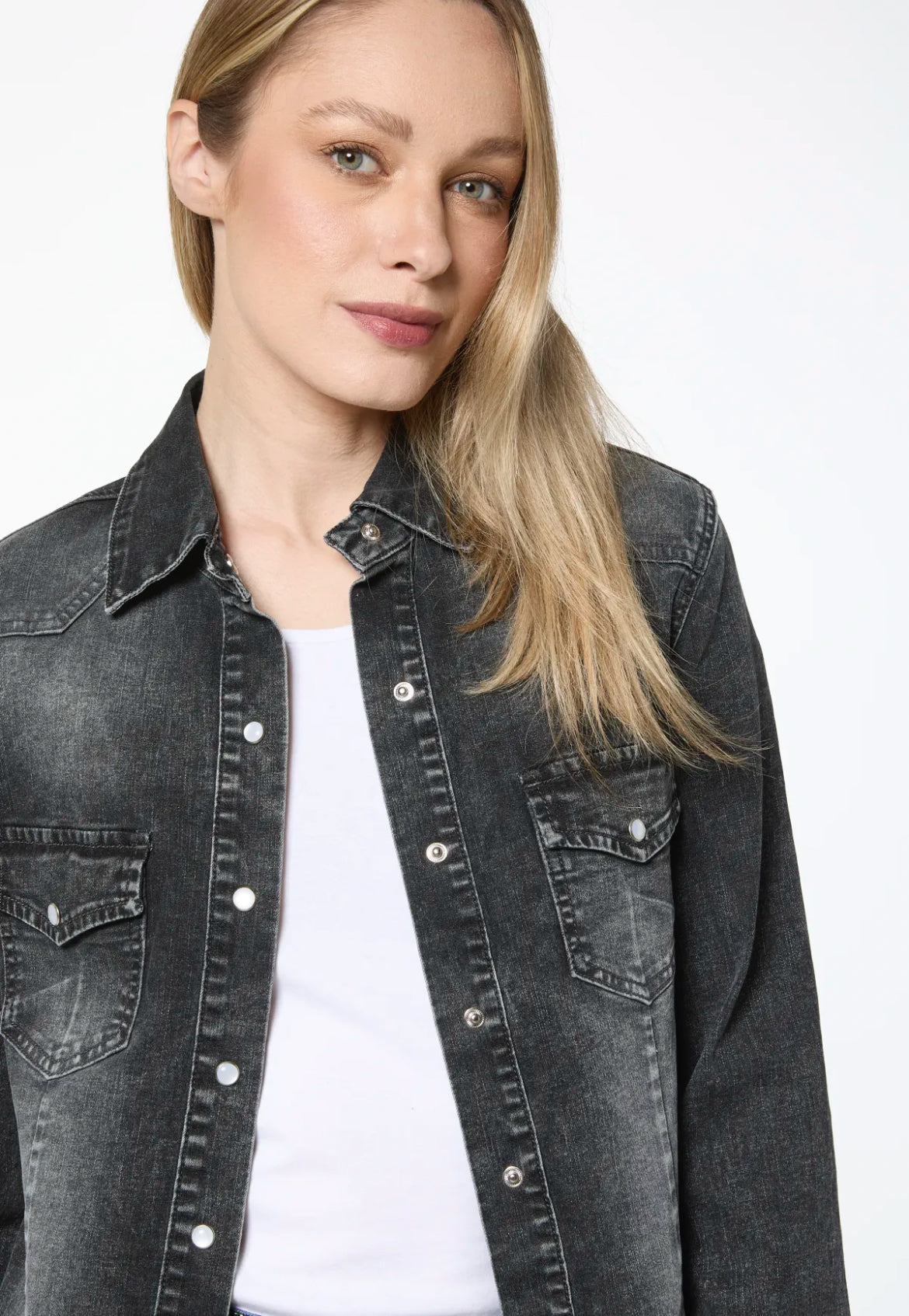 CAMICIA JEANS GRIGIO NERO