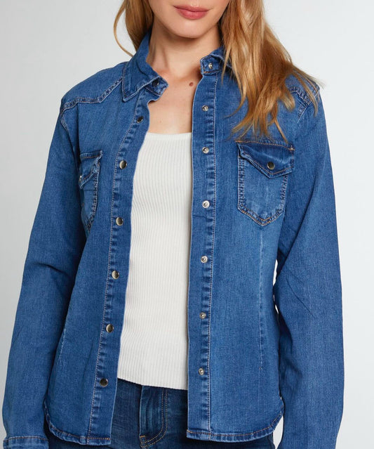 CAMICIA JEANS SABBIATA