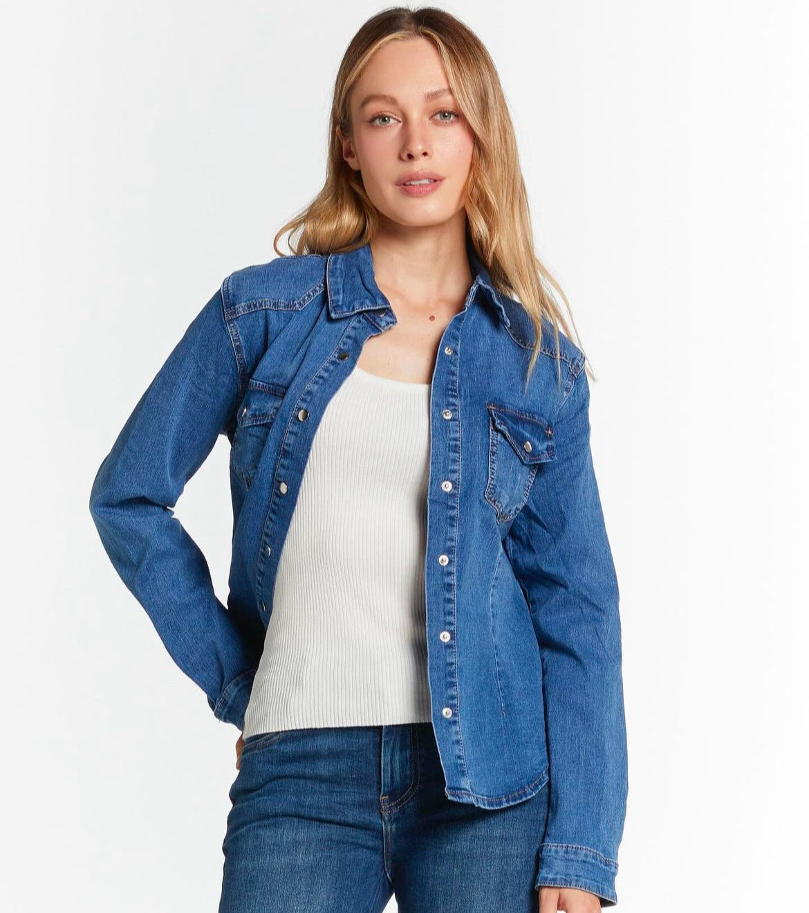 CAMICIA JEANS SABBIATA