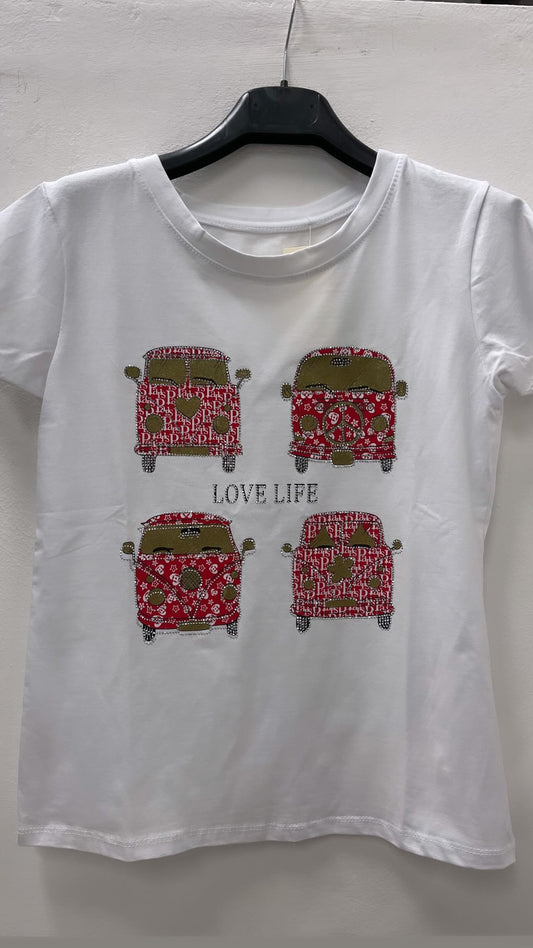 T SHIRT MINI VAN ROSSO