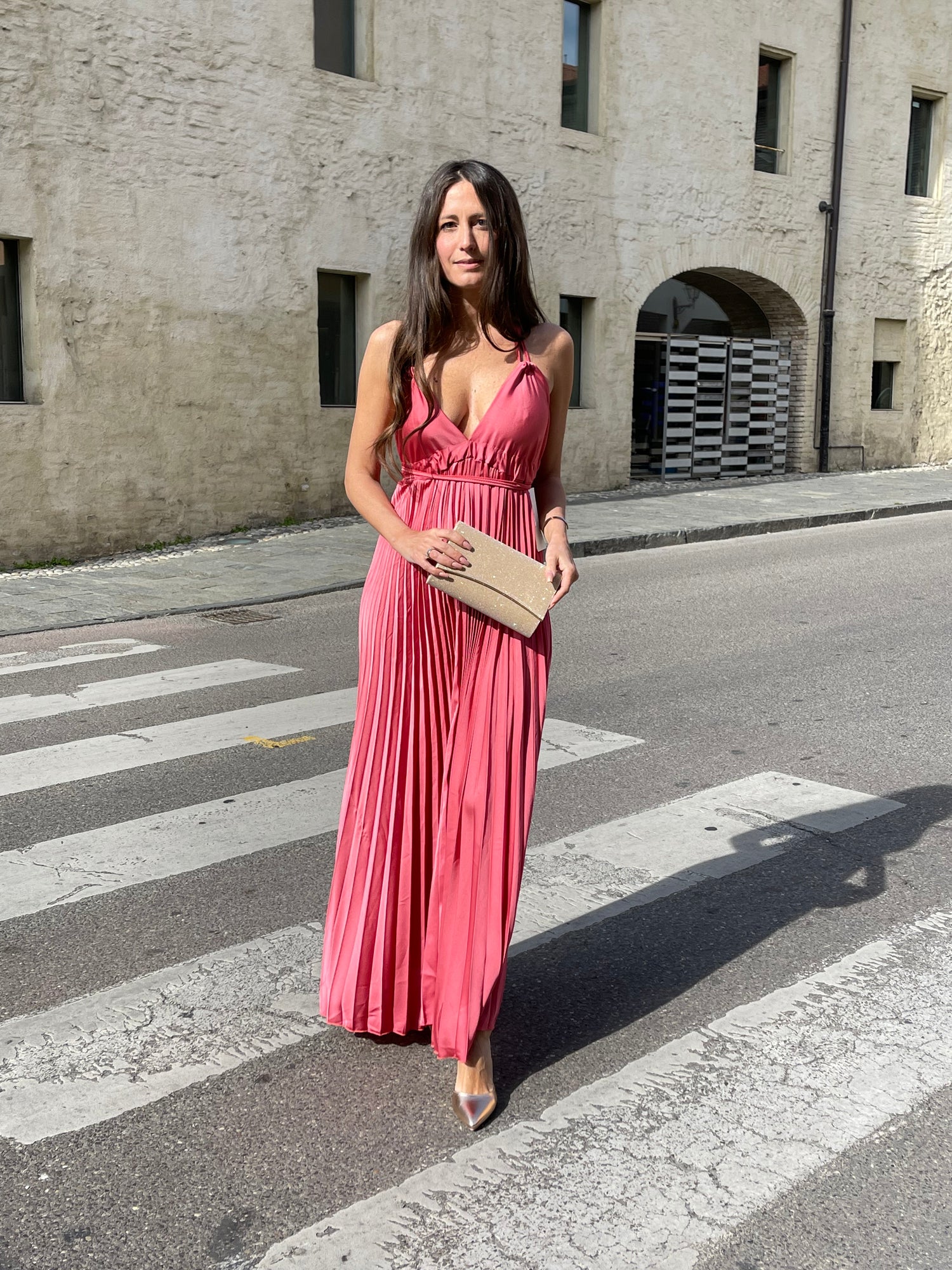 Abito Cerimonia Ciclamino Abito Incrocio Cerimonia – Pani Tulipani