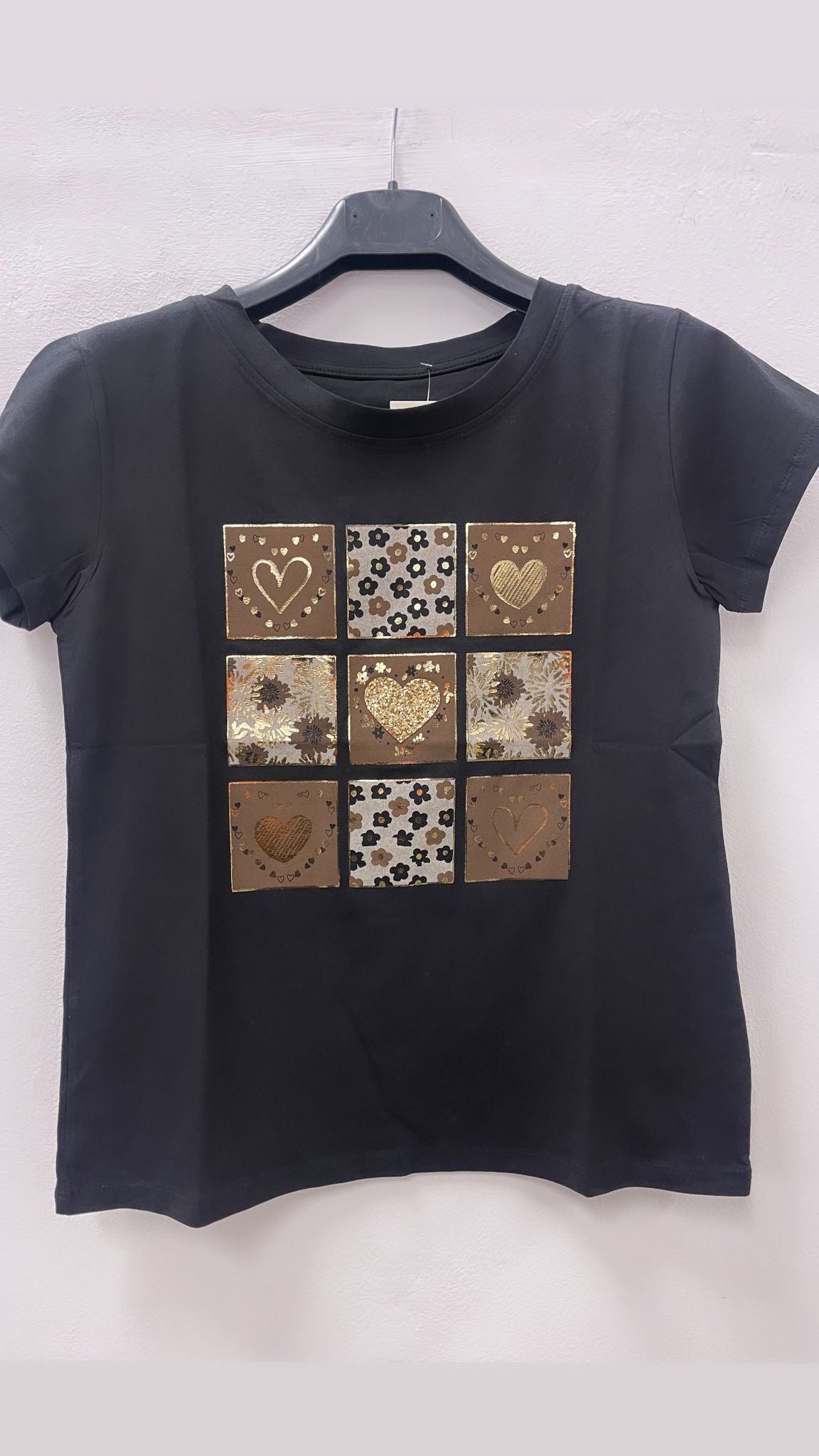 T SHIRT NERA E BEIGE