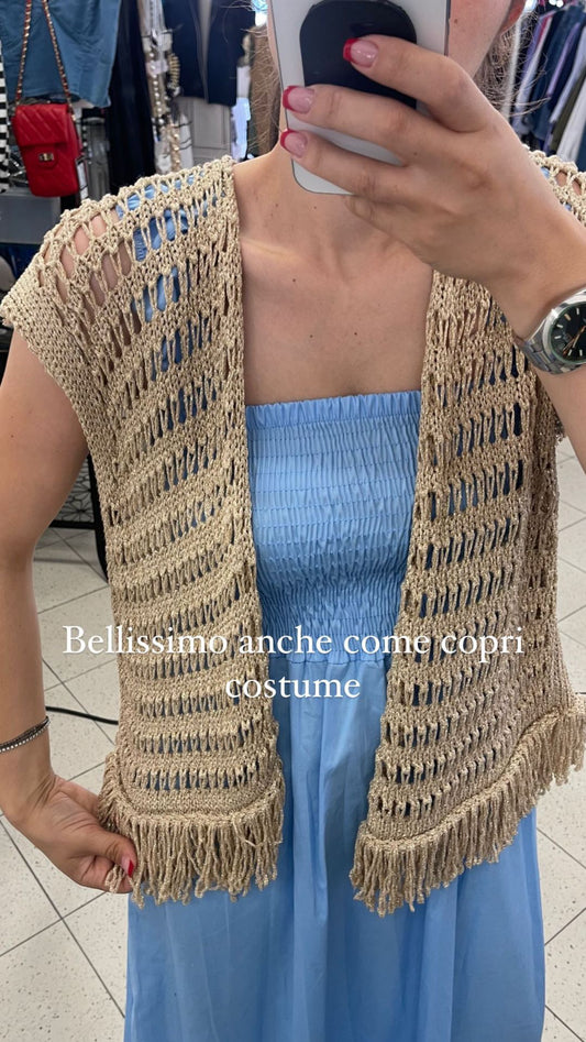 CARDIGAN LUREX E FRANGE