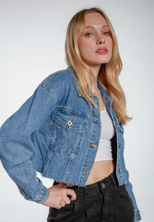 GIACCA IN JEANS MODELLO CROP