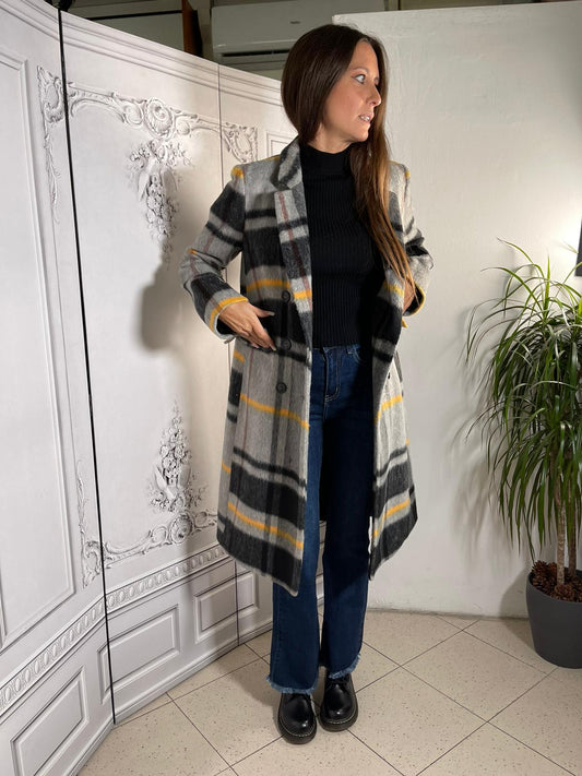 CAPPOTTO SCOZZESE GRIGIO E NERO