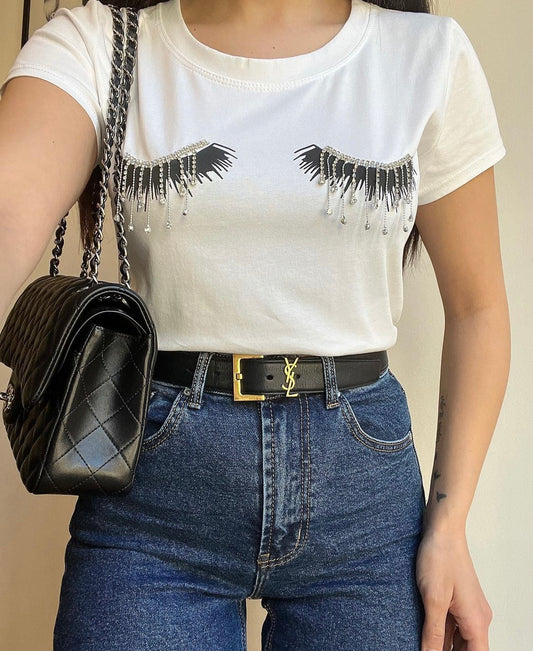 T SHIRT STRASS E CIGLIA