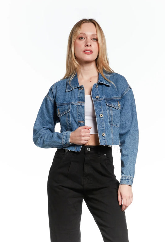 GIACCA IN JEANS MODELLO CROP