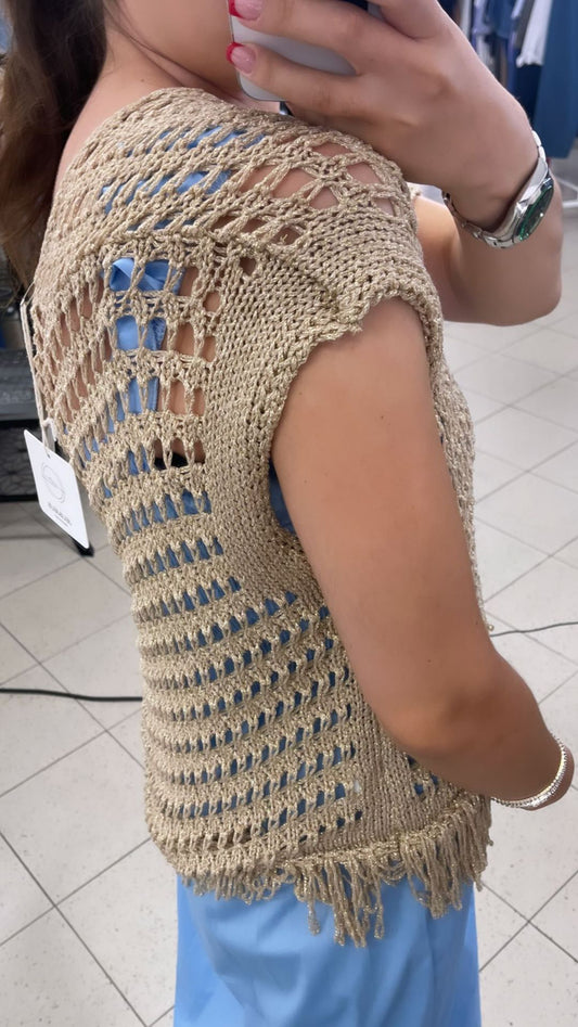 CARDIGAN LUREX E FRANGE