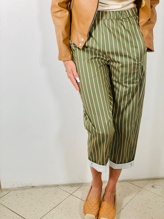 PANTALONE RIGATO IN COTONE