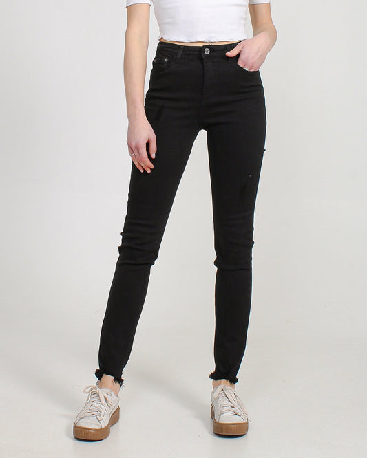 SKINNY NERO FONDO SFRANGIATO
