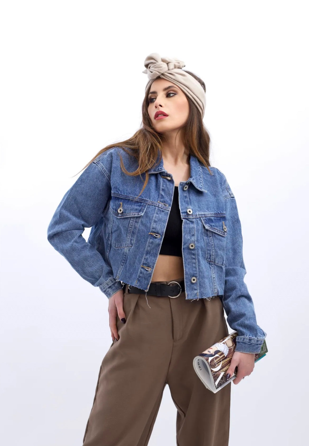 GIACCA IN JEANS MODELLO CROP