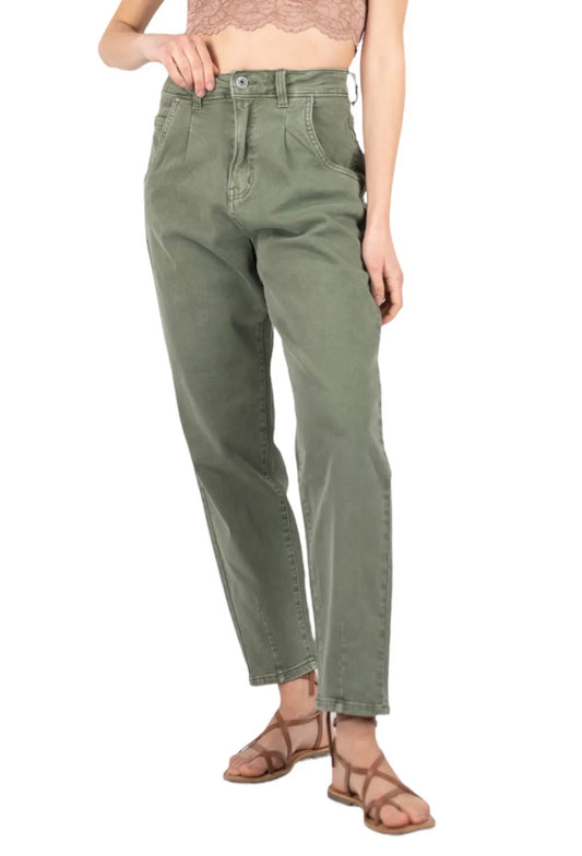 JEANS VERDE CON PENCES